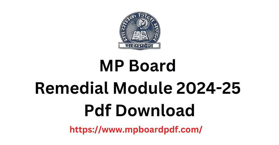 MP Board Remedial Module 2024-25 pdf download